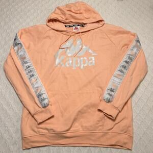 Kappa Hoodie Men's XXL Kangaroo Pocket Long Sleeve Banda Sweatshirt Peach Color